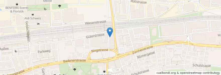 Mapa de ubicacion de Ali Baba en Svizzera, Zurigo, Bezirk Dietikon, Schlieren.