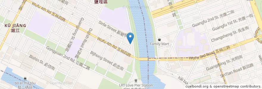 Mapa de ubicacion de 傑克兄弟牛排 en 타이완, 가오슝시, 옌청구.