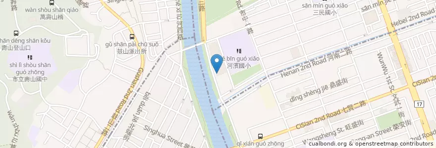 Mapa de ubicacion de 星巴克 en Taiwan, Kaohsiung, Sanmin.