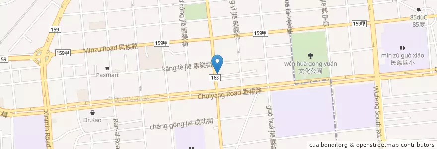 Mapa de ubicacion de 鳳壽司 en 타이완, 타이완성, 자이 시, 자이 현.