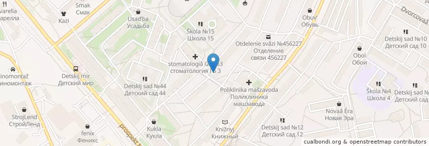 Mapa de ubicacion de Аптека № 10 en Rusland, Уральский Федеральный Округ, Oblast Tsjeljabinsk, Златоустовский Городской Округ.