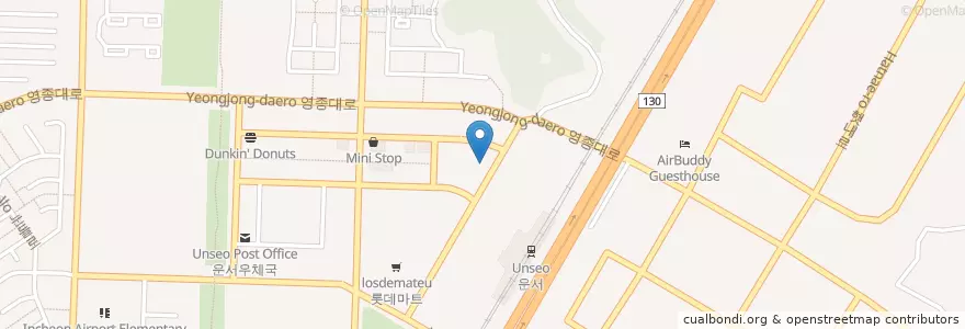 Mapa de ubicacion de 롯데리아 en 대한민국, 인천, 중구, 운서동.