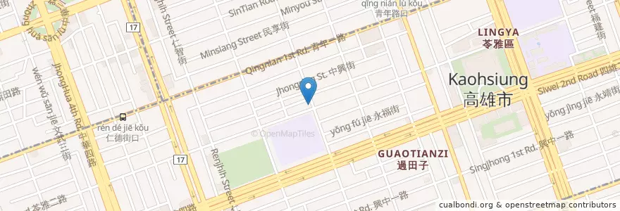 Mapa de ubicacion de 功夫炒飯 en Tayvan, Kaohsiung, 苓雅區.