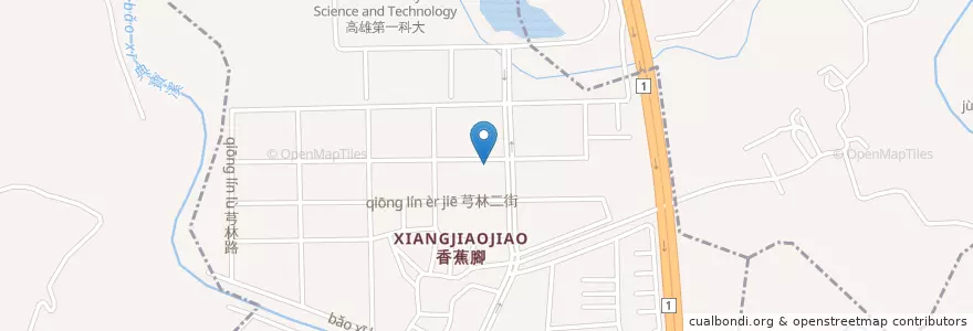 Mapa de ubicacion de 十九甲雞排 en 타이완, 가오슝시, 난쯔구.