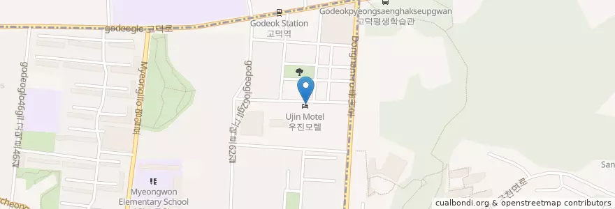 Mapa de ubicacion de Baskin-Robbins en Corea Del Sud, Seul, 강동구, 명일동, 명일2동.