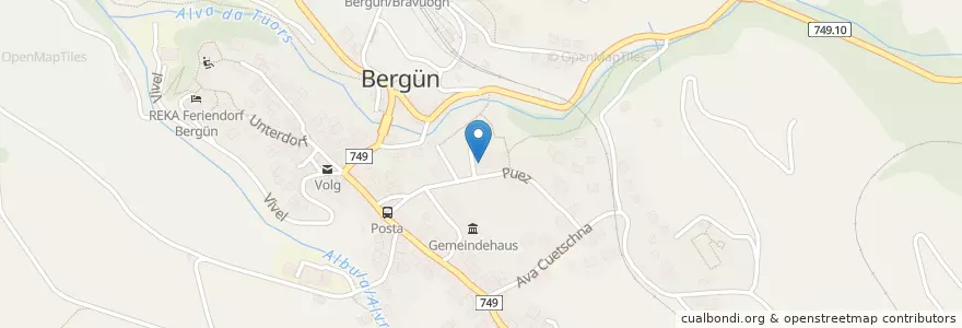Mapa de ubicacion de Kurhaus Bergün en Switzerland, Grisons, Albula, Bergün Filisur.
