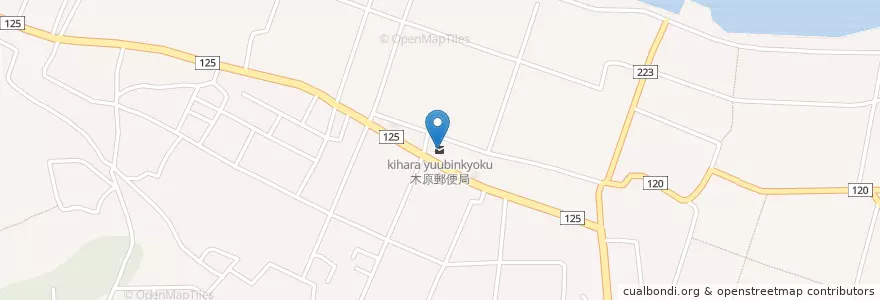 Mapa de ubicacion de 木原郵便局 en Japon, Préfecture D'Ibaraki, 稲敷郡, 美浦村.