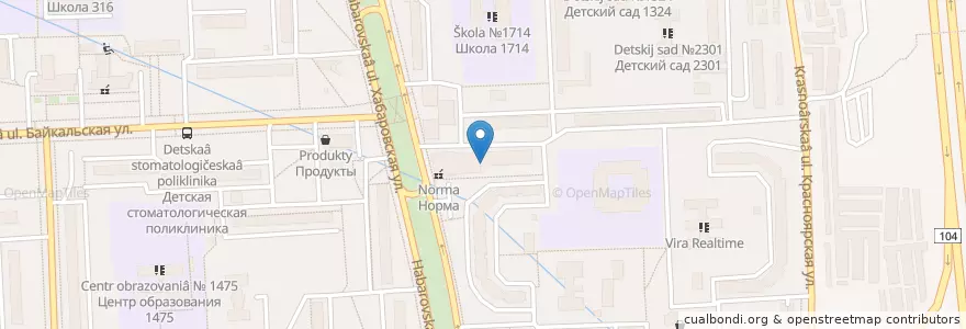 Mapa de ubicacion de Медицинский центр Надежда en Russia, Distretto Federale Centrale, Москва, Восточный Административный Округ, Район Гольяново.