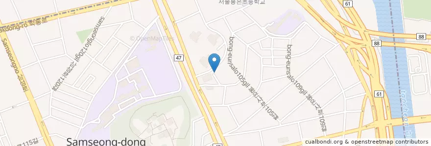 Mapa de ubicacion de 삼성어린이집 en Республика Корея, Сеул, 강남구, 삼성동, 삼성1동.