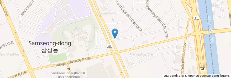 Mapa de ubicacion de 스타벅스 en 대한민국, 서울, 강남구, 삼성동, 삼성1동.