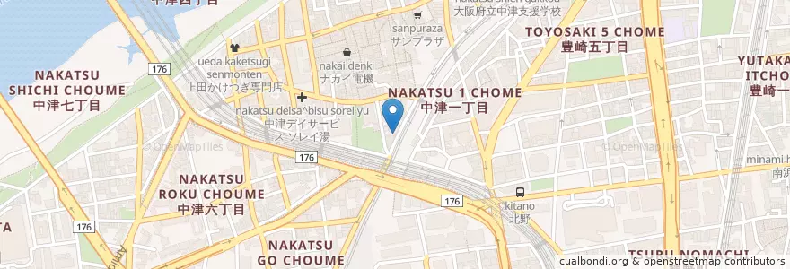 Mapa de ubicacion de 板前割烹 市橋 en Japan, 大阪府, Osaka, 北区.