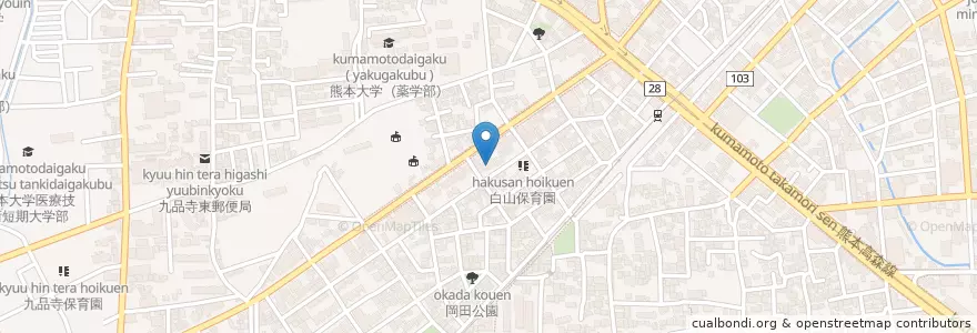 Mapa de ubicacion de 前田内科医院　おはな en 日本, 熊本县, 熊本市, 中央区.