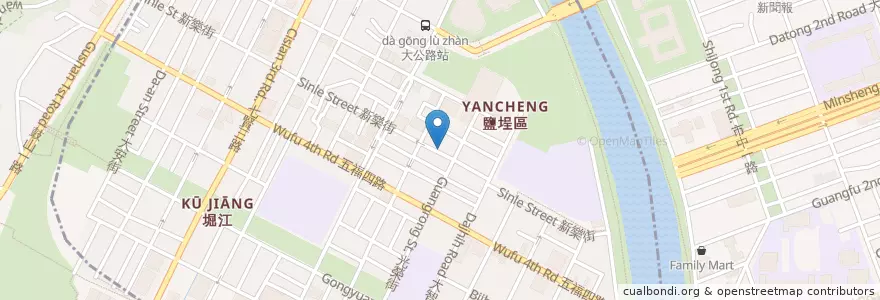Mapa de ubicacion de 妙玄素食 en Тайвань, Гаосюн, 鹽埕區.