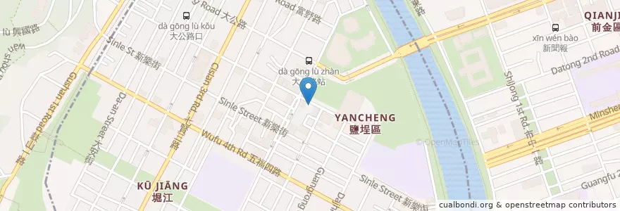 Mapa de ubicacion de 松餅先生 en Taiwan, Kaohsiung, 鹽埕區.