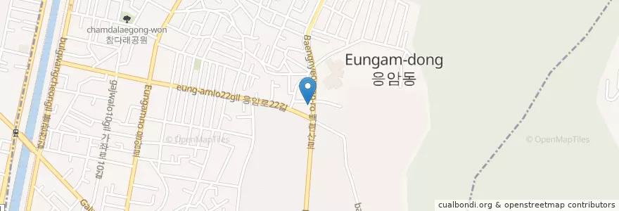 Mapa de ubicacion de 교촌치킨 en South Korea, Seoul, Eunpyeong-Gu, Eungam 2(I)-Dong.