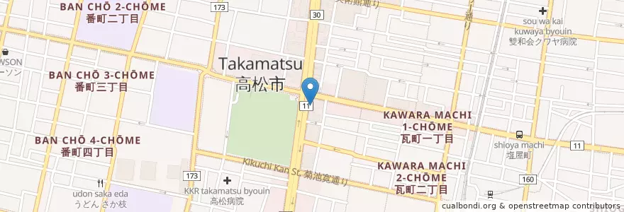 Mapa de ubicacion de セブン-イレブン en ژاپن, 香川県, 高松市.