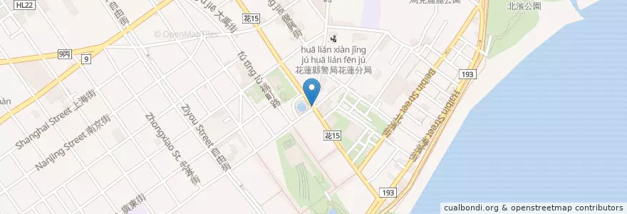 Mapa de ubicacion de 胖老爹 en تایوان, 臺灣省, هوالاین, 花蓮市.