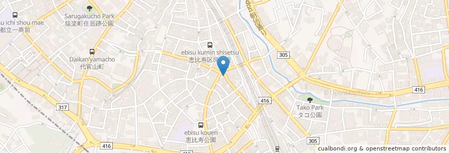 Mapa de ubicacion de 三菱東京UFJ en Japan, Tokio, 渋谷区.