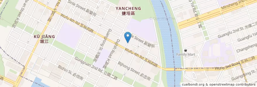 Mapa de ubicacion de 東嶽靈殿 en Taïwan, Kaohsiung, 鹽埕區.