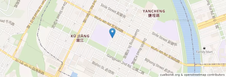 Mapa de ubicacion de 沃夫餐廚 en تايوان, كاوهسيونغ, 鹽埕區.