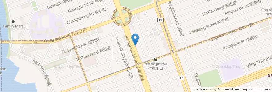 Mapa de ubicacion de 幸福麵屋 en 臺灣, 高雄市, 前金區.