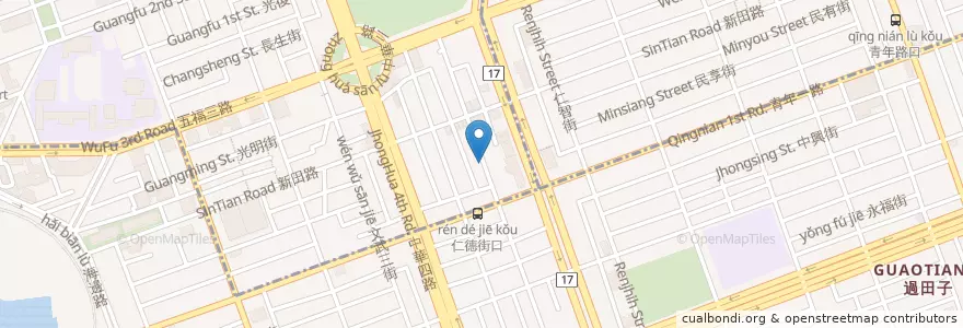 Mapa de ubicacion de 美林咖啡 en تايوان, كاوهسيونغ, 前金區.