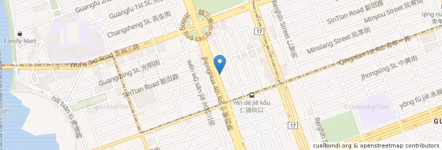 Mapa de ubicacion de 金漢城 en Taiwan, Kaohsiung, Qianjin.