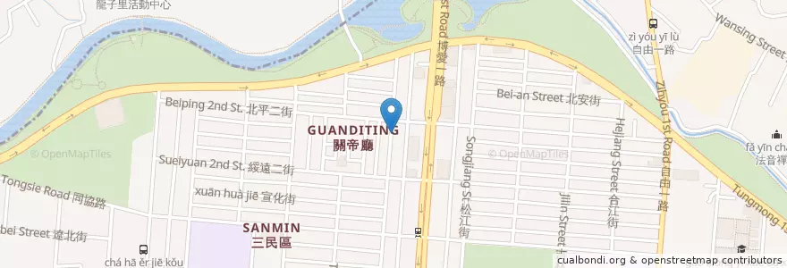 Mapa de ubicacion de 顯明殿 en 台湾, 高雄市, 三民区.