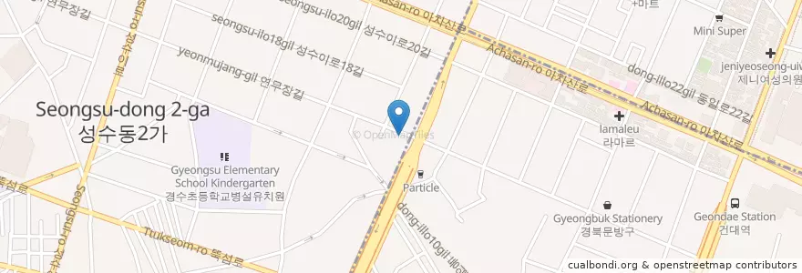 Mapa de ubicacion de 기업은행 en Corea Del Sud, Seul, 성동구, 광진구, 성수2가1동.