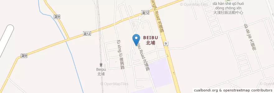 Mapa de ubicacion de 李姐灶腳 en Taiwan, 臺灣省, Hualien, 新城鄉.