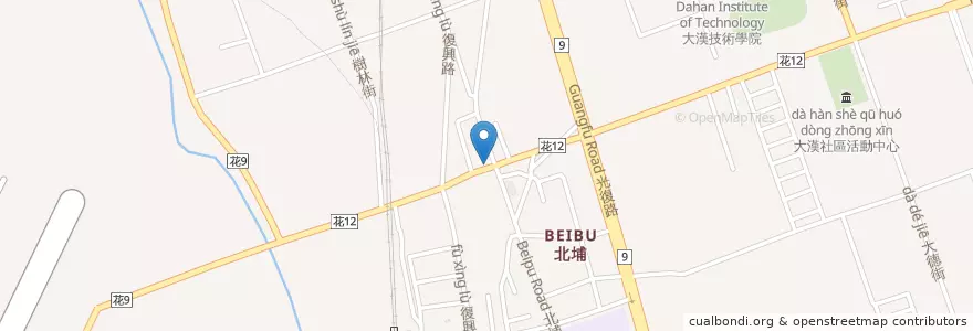 Mapa de ubicacion de 阿亮雞排 en 臺灣, 臺灣省, 花蓮縣, 新城鄉.