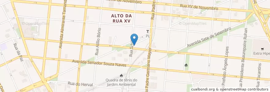Mapa de ubicacion de Restaurante Espetinhos en برزیل, منطقه جنوب برزیل, پارانا, Região Geográfica Intermediária De Curitiba, Região Metropolitana De Curitiba, Microrregião De Curitiba, کوریتیبا.