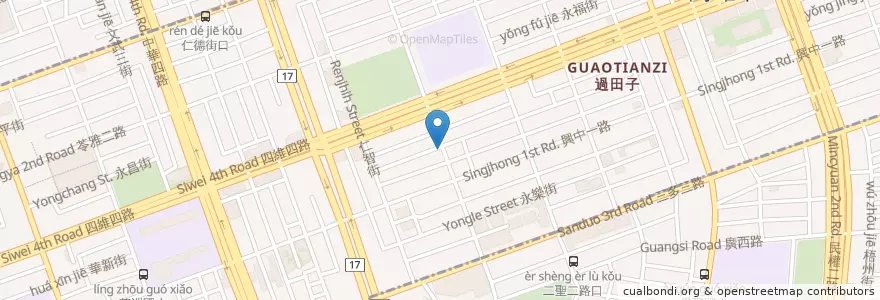 Mapa de ubicacion de 蒸品 北方麵食館 en Tayvan, Kaohsiung, 苓雅區.