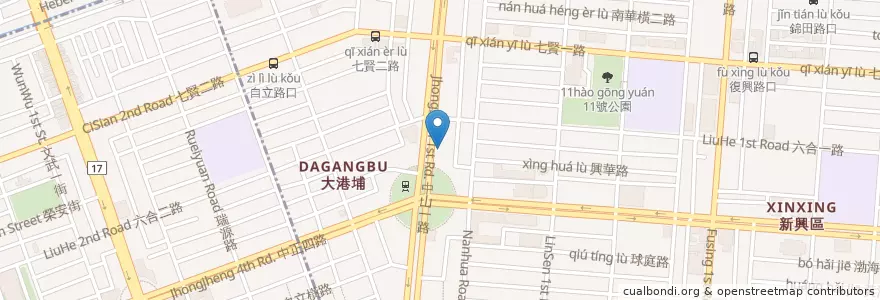 Mapa de ubicacion de 靚世紀診所 en Taiwan, Kaohsiung, Distretto Di Xinxing.