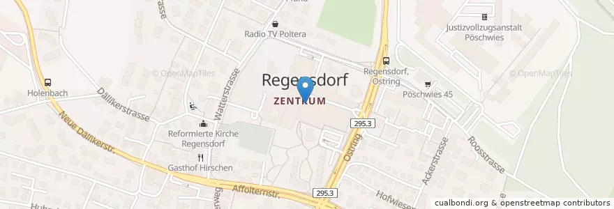 Mapa de ubicacion de Migros Restaurant en 瑞士, 蘇黎世, Bezirk Dielsdorf, Regensdorf.