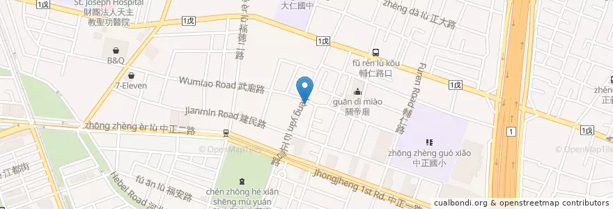 Mapa de ubicacion de 越南排骨飯 en 臺灣, 高雄市, 苓雅區.