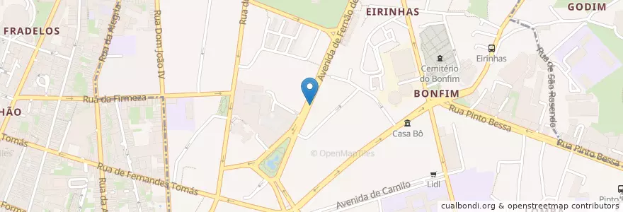 Mapa de ubicacion de Triunfante (restaurante bom e barato) en پرتغال, Norte, Área Metropolitana Do Porto, Porto, Porto, Bonfim.