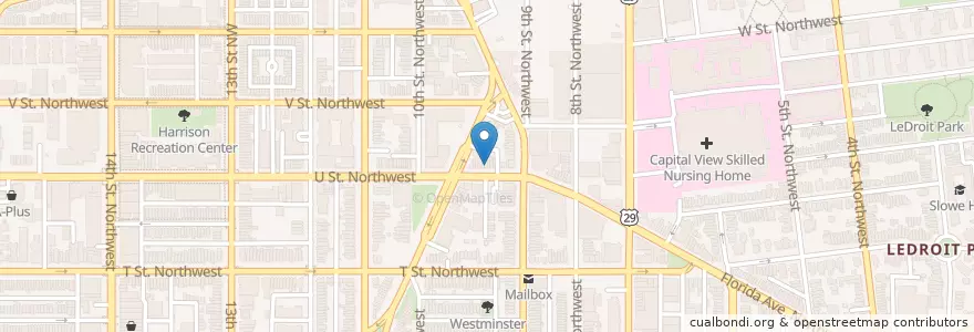 Mapa de ubicacion de Velvet Lounge en Estados Unidos Da América, Washington, D.C., Washington.