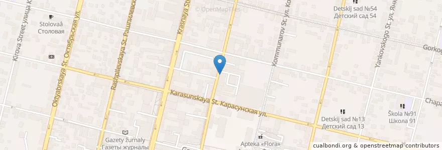 Mapa de ubicacion de Amsterdam Bar en Rusia, Южный Федеральный Округ, Краснодарский Край, Городской Округ Краснодар.