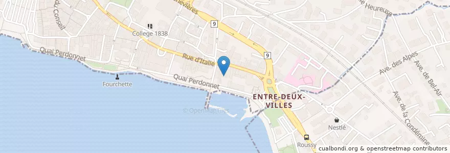 Mapa de ubicacion de Restaurant du Port en Швейцария, Во, Vevey.