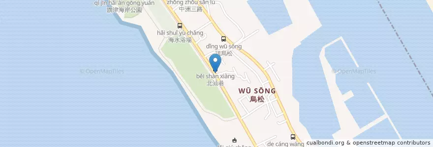 Mapa de ubicacion de 阿美印尼小吃店 en Tayvan, Kaohsiung, 旗津區.