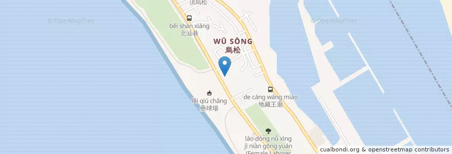 Mapa de ubicacion de 天聖宮 en Tayvan, Kaohsiung, 旗津區.