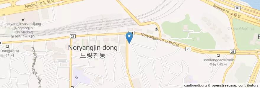 Mapa de ubicacion de 홍콩반점4500원짜장           24시간 en 대한민국, 서울, 노량진1동.