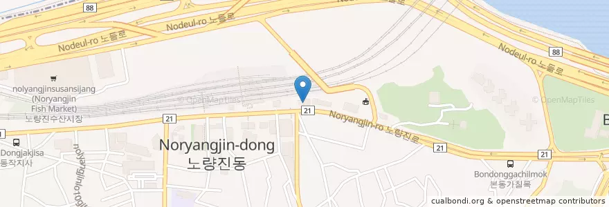 Mapa de ubicacion de 노량진종로학원 en South Korea, Seoul, Noryangjin 1(Il)-Dong.