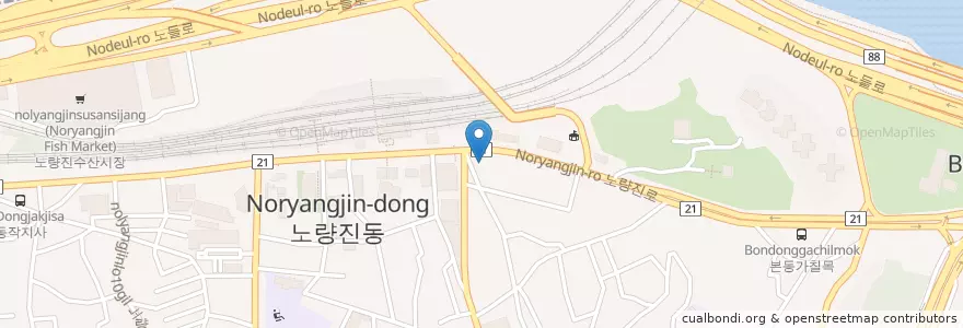 Mapa de ubicacion de 노들약국 en Corea Del Sud, Seul, 노량진1동.