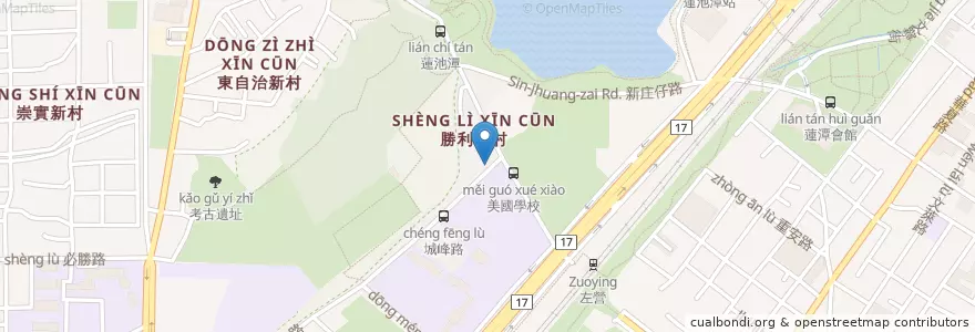 Mapa de ubicacion de 左營五王宮 en 타이완, 가오슝시, 쭤잉구.