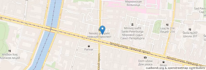 Mapa de ubicacion de Шаверма en Rusia, Северо-Западный Федеральный Округ, Óblast De Leningrado, San Petersburgo, Центральный Район.