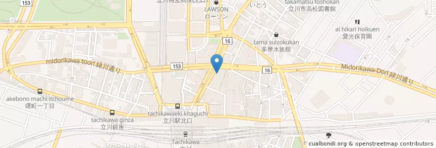 Mapa de ubicacion de スシロー en Jepun, 東京都, 立川市.