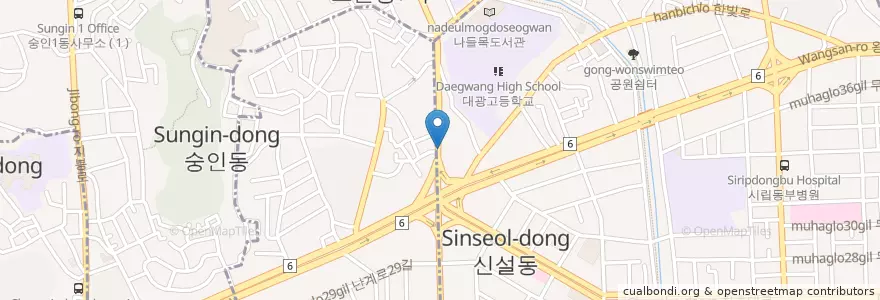 Mapa de ubicacion de 용천통닭 en Corea Del Sud, Seul.