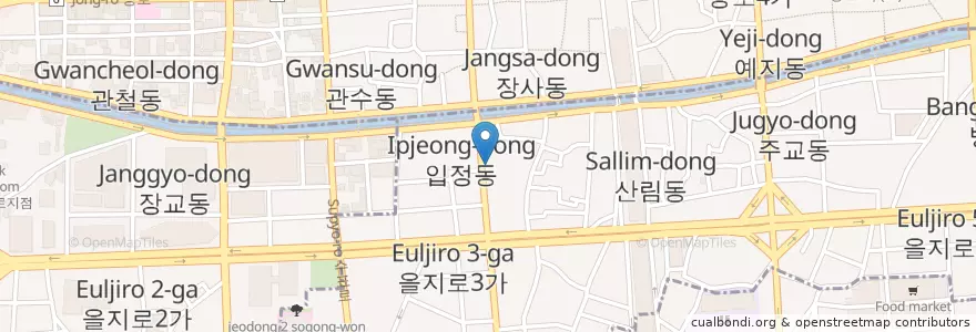 Mapa de ubicacion de 을지다방 en Corée Du Sud, Séoul, 을지로동.